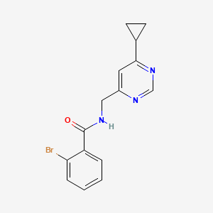 molecular formula C15H14BrN3O B2878284 2-bromo-N-((6-cyclopropylpyrimidin-4-yl)methyl)benzamide CAS No. 2195878-48-7