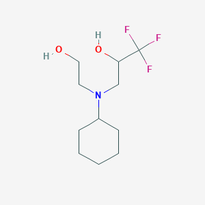 molecular formula C11H20F3NO2 B2878287 3-[环己基(2-羟乙基)氨基]-1,1,1-三氟丙烷-2-醇 CAS No. 477858-42-7