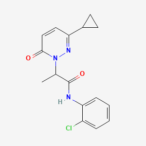 molecular formula C16H16ClN3O2 B2878294 N-(2-氯苯基)-2-(3-环丙基-6-氧代哒嗪-1(6H)-基)丙酰胺 CAS No. 2034425-93-7