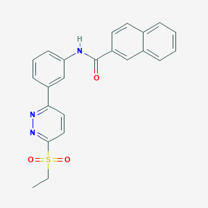 molecular formula C23H19N3O3S B2878298 N-(3-(6-(ethylsulfonyl)pyridazin-3-yl)phenyl)-2-naphthamide CAS No. 1004258-10-9