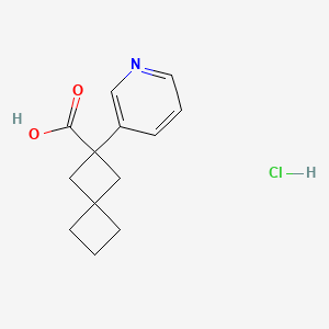 molecular formula C13H16ClNO2 B2878299 2-(Pyridin-3-yl)spiro[3.3]heptane-2-carboxylic acid hydrochloride CAS No. 2089255-59-2
