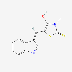molecular formula C13H10N2OS2 B2878300 (Z)-5-((1H-indol-3-yl)methylene)-3-methyl-2-thioxothiazolidin-4-one CAS No. 1006727-68-9