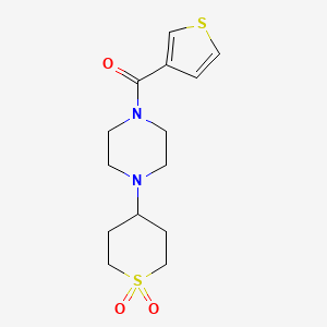 (4-(1,1-dioxidotetrahydro-2H-thiopyran-4-yl)piperazin-1-yl)(thiophen-3-yl)methanone