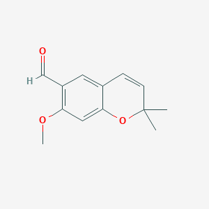 molecular formula C13H14O3 B287831 7-methoxy-2,2-dimethyl-2H-chromene-6-carbaldehyde CAS No. 62291-19-4