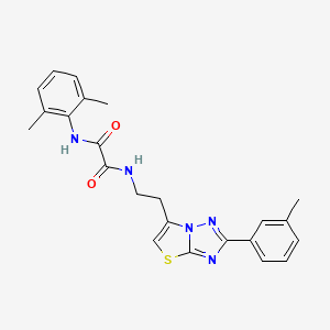 molecular formula C23H23N5O2S B2878315 N1-(2,6-二甲苯基)-N2-(2-(2-(间甲苯基)噻唑并[3,2-b][1,2,4]三唑-6-基)乙基)草酰胺 CAS No. 894040-08-5