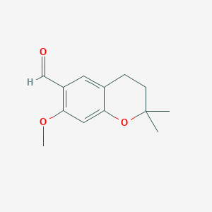 molecular formula C13H16O3 B287832 7-Methoxy-2,2-dimethylchromane-6-carbaldehyde 