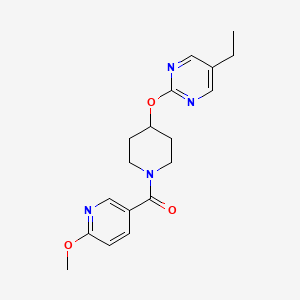 molecular formula C18H22N4O3 B2878326 [4-(5-Ethylpyrimidin-2-yl)oxypiperidin-1-yl]-(6-methoxypyridin-3-yl)methanone CAS No. 2380088-38-8