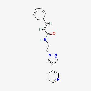 molecular formula C19H18N4O B2878330 (2E)-3-苯基-N-{2-[4-(吡啶-3-基)-1H-吡唑-1-基]乙基}丙-2-烯酰胺 CAS No. 2097940-98-0