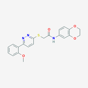 B2878332 N-(2,3-dihydro-1,4-benzodioxin-6-yl)-2-[6-(2-methoxyphenyl)pyridazin-3-yl]sulfanylacetamide CAS No. 893979-00-5