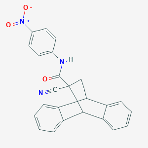 molecular formula C24H17N3O3 B2878337 11-cyano-N-(4-nitrophenyl)-9,10-dihydro-9,10-ethanoanthracene-11-carboxamide CAS No. 312505-69-4