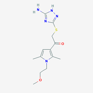 2-((5-amino-1H-1,2,4-triazol-3-yl)thio)-1-(1-(2-methoxyethyl)-2,5-dimethyl-1H-pyrrol-3-yl)ethanone