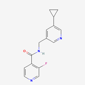B2878346 N-((5-cyclopropylpyridin-3-yl)methyl)-3-fluoroisonicotinamide CAS No. 2034570-10-8