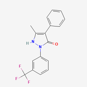 molecular formula C17H13F3N2O B2878347 5-methyl-4-phenyl-2-[3-(trifluoromethyl)phenyl]-1,2-dihydro-3H-pyrazol-3-one CAS No. 400075-07-2
