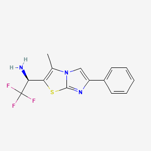 B2878349 (1R)-2,2,2-Trifluoro-1-{3-methyl-6-phenylimidazo-[2,1-b][1,3]thiazol-2-yl}ethan-1-amine CAS No. 1492727-72-6