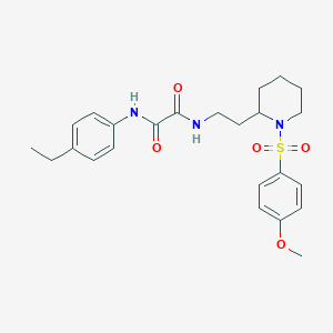 molecular formula C24H31N3O5S B2878350 N1-(4-乙基苯基)-N2-(2-(1-((4-甲氧基苯基)磺酰基)哌啶-2-基)乙基)草酰胺 CAS No. 898415-50-4