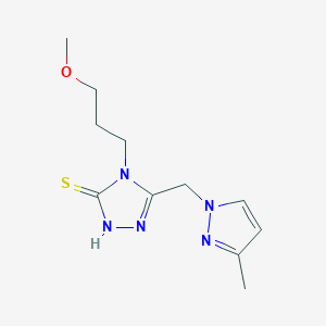 B2878352 4-(3-Methoxypropyl)-5-((3-methyl-1H-pyrazol-1-yl)methyl)-4H-1,2,4-triazole-3-thiol CAS No. 1002032-55-4