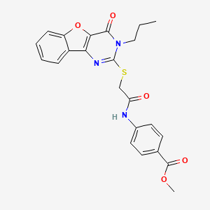 B2878355 Methyl 4-(2-((4-oxo-3-propyl-3,4-dihydrobenzofuro[3,2-d]pyrimidin-2-yl)thio)acetamido)benzoate CAS No. 899756-00-4