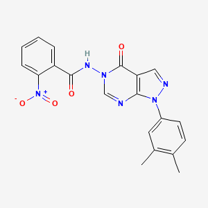 molecular formula C20H16N6O4 B2878359 N-(1-(3,4-dimethylphenyl)-4-oxo-1H-pyrazolo[3,4-d]pyrimidin-5(4H)-yl)-2-nitrobenzamide CAS No. 899967-34-1