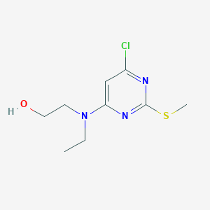 molecular formula C9H14ClN3OS B2878374 2-[[6-氯-2-(甲硫基)-4-嘧啶基](乙基)氨基]-1-乙醇 CAS No. 860650-71-1