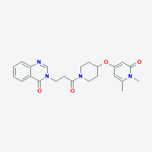 3-(3-{4-[(1,6-dimethyl-2-oxo-1,2-dihydropyridin-4-yl)oxy]piperidin-1-yl}-3-oxopropyl)-3,4-dihydroquinazolin-4-one