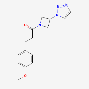 molecular formula C15H18N4O2 B2878378 1-(3-(1H-1,2,3-triazol-1-yl)azetidin-1-yl)-3-(4-methoxyphenyl)propan-1-one CAS No. 2034266-23-2