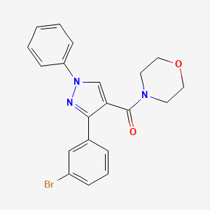 molecular formula C20H18BrN3O2 B2878379 (3-(3-溴苯基)-1-苯基-1H-吡唑-4-基)(吗啉基)甲酮 CAS No. 955976-17-7