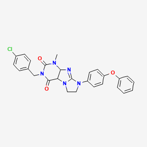 3-[(4-chlorophenyl)methyl]-1-methyl-8-(4-phenoxyphenyl)-1H,2H,3H,4H,6H,7H,8H-imidazo[1,2-g]purine-2,4-dione