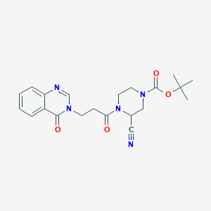 Tert-butyl 3-cyano-4-[3-(4-oxo-3,4-dihydroquinazolin-3-yl)propanoyl]piperazine-1-carboxylate