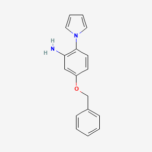 molecular formula C17H16N2O B2878389 5-(Benzyloxy)-2-(1H-pyrrol-1-yl)aniline CAS No. 251649-46-4