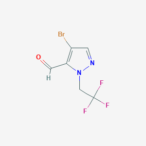 molecular formula C6H4BrF3N2O B2878392 4-Bromo-1-(2,2,2-trifluoroethyl)-1H-pyrazole-5-carbaldehyde CAS No. 2101197-20-8