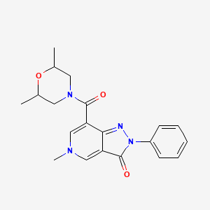 molecular formula C20H22N4O3 B2878396 7-(2,6-二甲基吗啉-4-羰基)-5-甲基-2-苯基-2H-吡唑并[4,3-c]吡啶-3(5H)-酮 CAS No. 921507-25-7