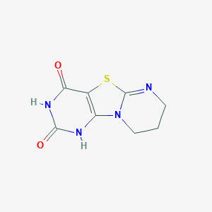 molecular formula C8H8N4O2S B287840 8,9-dihydro-7H-pyrimido[4',5':4,5][1,3]thiazolo[3,2-a]pyrimidine-2,4(1H,3H)-dione 