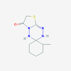 molecular formula C10H16N4OS B287841 2'-methyl-3,4-dihydrospiro(2H-[1,3]thiazolo[3,2-b][1,2,4,5]tetraazine-3,1'-cyclohexane)-6(7H)-one 