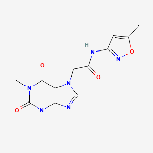 molecular formula C13H14N6O4 B2878411 2-(1,3-dimethyl-2,6-dioxo-1,2,3,6-tetrahydro-7H-purin-7-yl)-N-(5-methyl-1,2-oxazol-3-yl)acetamide CAS No. 349441-29-8