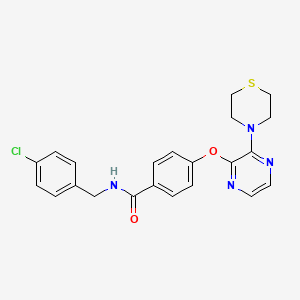 N-(4-chlorobenzyl)-4-{[3-(thiomorpholin-4-yl)pyrazin-2-yl]oxy}benzamide
