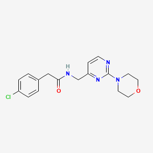 molecular formula C17H19ClN4O2 B2878420 2-(4-氯苯基)-N-((2-吗啉代嘧啶-4-基)甲基)乙酰胺 CAS No. 1797814-03-9