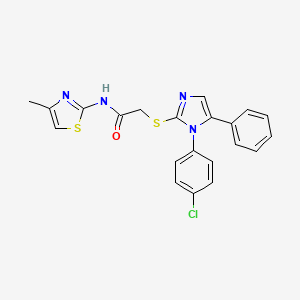 2-((1-(4-chlorophenyl)-5-phenyl-1H-imidazol-2-yl)thio)-N-(4-methylthiazol-2-yl)acetamide