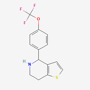 molecular formula C14H12F3NOS B2878424 4-(4-(Trifluoromethoxy)phenyl)-4,5,6,7-tetrahydrothieno[3,2-c]pyridine CAS No. 213462-18-1