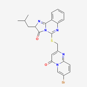 5-[(7-bromo-4-oxopyrido[1,2-a]pyrimidin-2-yl)methylsulfanyl]-2-(2-methylpropyl)-2H-imidazo[1,2-c]quinazolin-3-one
