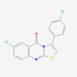molecular formula C16H8Cl2N2OS B287844 7-chloro-3-(4-chlorophenyl)-5H-[1,3]thiazolo[2,3-b]quinazolin-5-one 