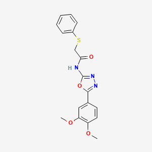 molecular formula C18H17N3O4S B2878441 N-[5-(3,4-dimethoxyphenyl)-1,3,4-oxadiazol-2-yl]-2-(phenylsulfanyl)acetamide CAS No. 899734-70-4