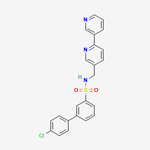 molecular formula C23H18ClN3O2S B2878444 N-([2,3'-bipyridin]-5-ylmethyl)-4'-chloro-[1,1'-biphenyl]-3-sulfonamide CAS No. 2034222-33-6