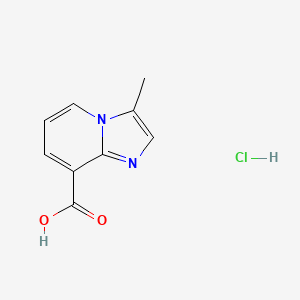 molecular formula C9H9ClN2O2 B2878447 3-甲基咪唑并[1,2-a]吡啶-8-羧酸；盐酸盐 CAS No. 2375271-46-6