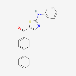 molecular formula C22H16N2OS B2878448 (2-苯胺基-1,3-噻唑-5-基)([1,1'-联苯]-4-基)甲苯酮 CAS No. 339008-29-6