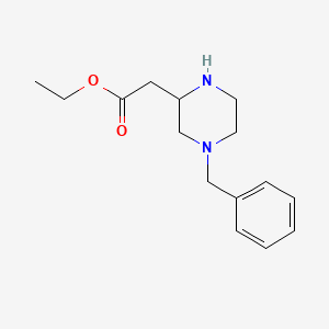 molecular formula C15H22N2O2 B2878451 Ethyl 2-(4-benzylpiperazin-2-yl)acetate CAS No. 517866-76-1