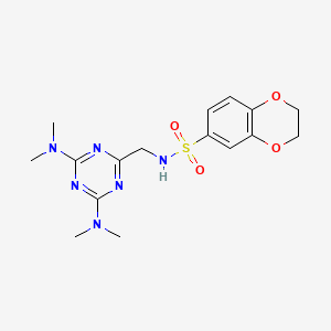 N-((4,6-bis(dimethylamino)-1,3,5-triazin-2-yl)methyl)-2,3-dihydrobenzo[b][1,4]dioxine-6-sulfonamide