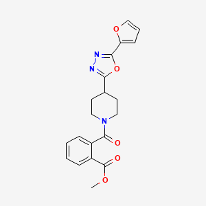 Methyl 2-(4-(5-(furan-2-yl)-1,3,4-oxadiazol-2-yl)piperidine-1-carbonyl)benzoate