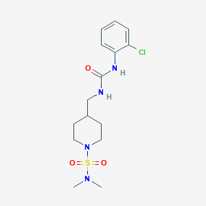 molecular formula C15H23ClN4O3S B2878467 1-(2-氯苯基)-3-{[1-(二甲基氨磺酰基)哌啶-4-基]甲基}脲 CAS No. 2097903-69-8