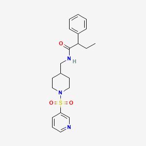 molecular formula C21H27N3O3S B2878468 2-phenyl-N-((1-(pyridin-3-ylsulfonyl)piperidin-4-yl)methyl)butanamide CAS No. 1428379-54-7