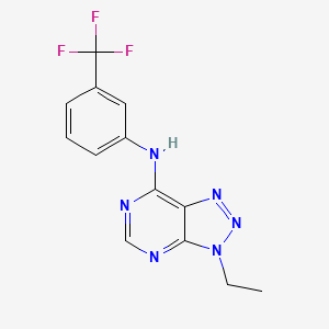 molecular formula C13H11F3N6 B2878469 3-ethyl-N-[3-(trifluoromethyl)phenyl]triazolo[4,5-d]pyrimidin-7-amine CAS No. 899978-75-7